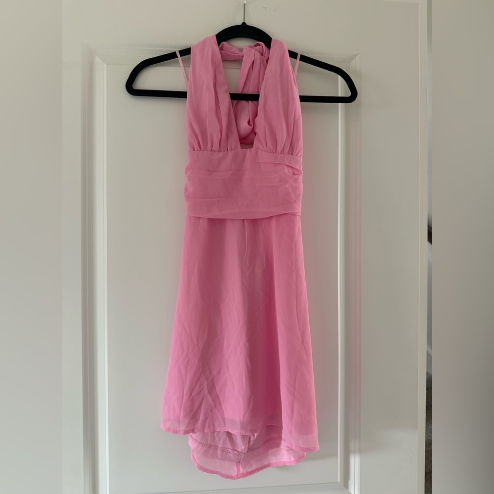 Elegant Pink Mini Dress
